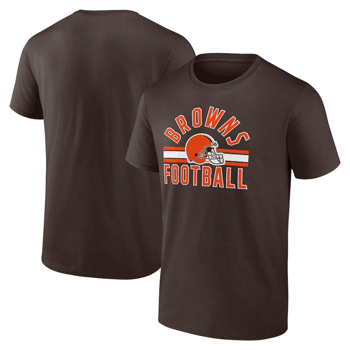 Men's Cleveland Browns Brown Arch Stripe T-Shirt